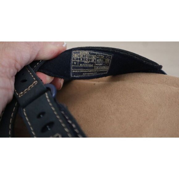 Earth Origins Women's Sz 11 M Navy Blue Perforated Sandra Slide Sandals - Picture 9 of 12